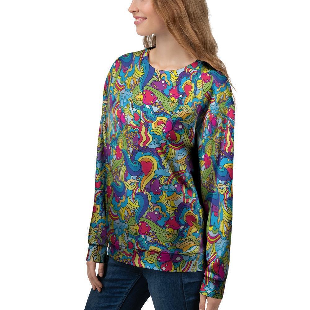 Valentine Heart Hippie Trippy Women's Sweatshirt-grizzshop