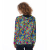 Valentine Heart Hippie Trippy Women's Zip Up Hoodie-grizzshop