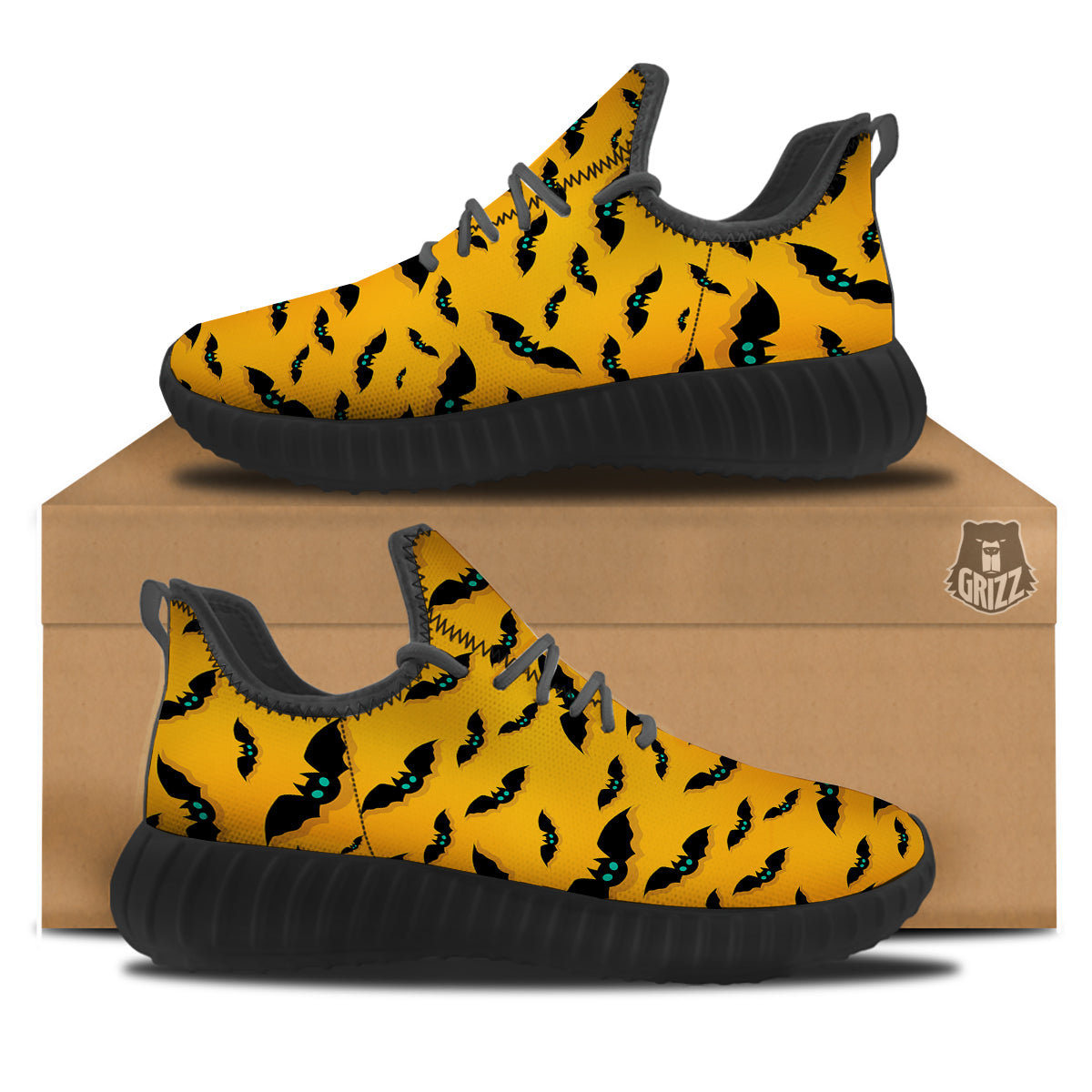 Vampire Bat Halloween Print Pattern Black Walking Shoes-grizzshop