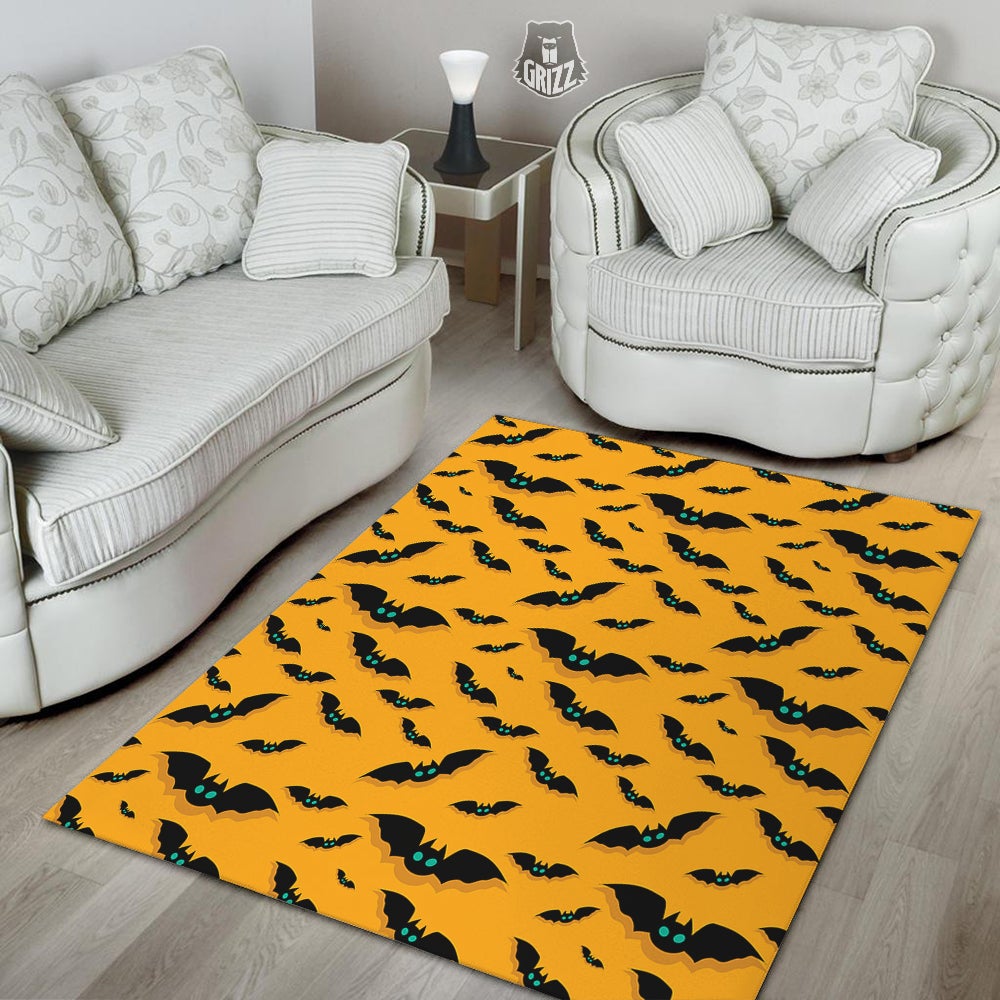 Vampire Bat Halloween Print Pattern Floor Mat-grizzshop