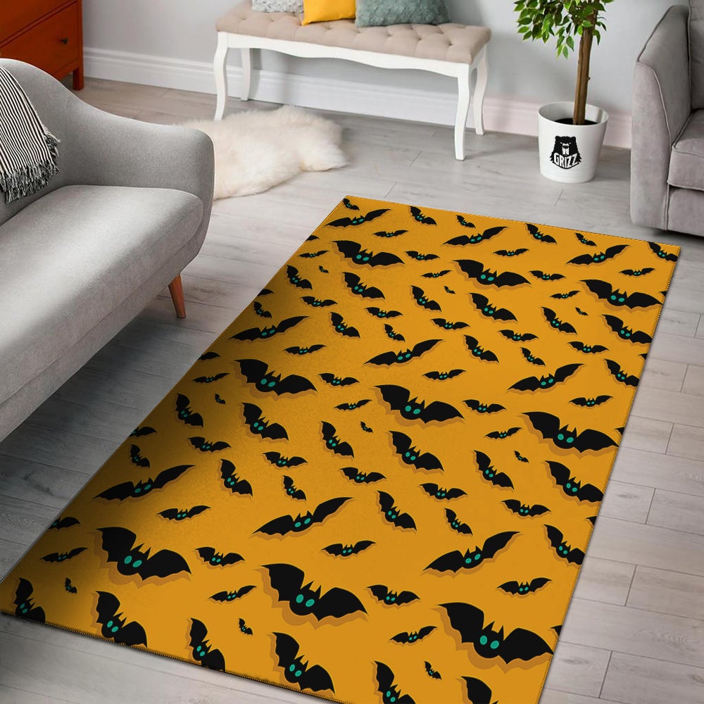 Vampire Bat Halloween Print Pattern Floor Mat-grizzshop