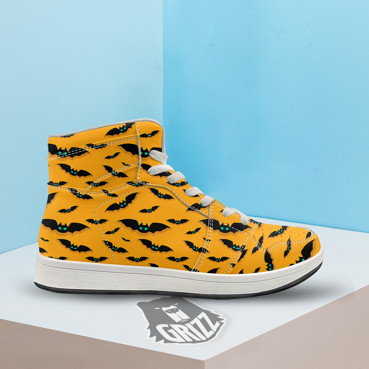 Vampire Bat Halloween Print Pattern High Top Sneakers-grizzshop