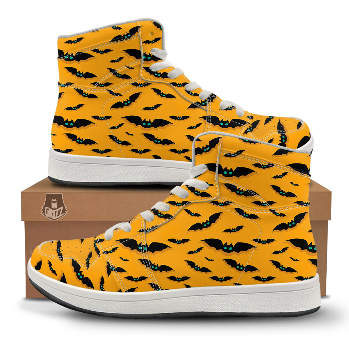 Vampire Bat Halloween Print Pattern High Top Sneakers-grizzshop