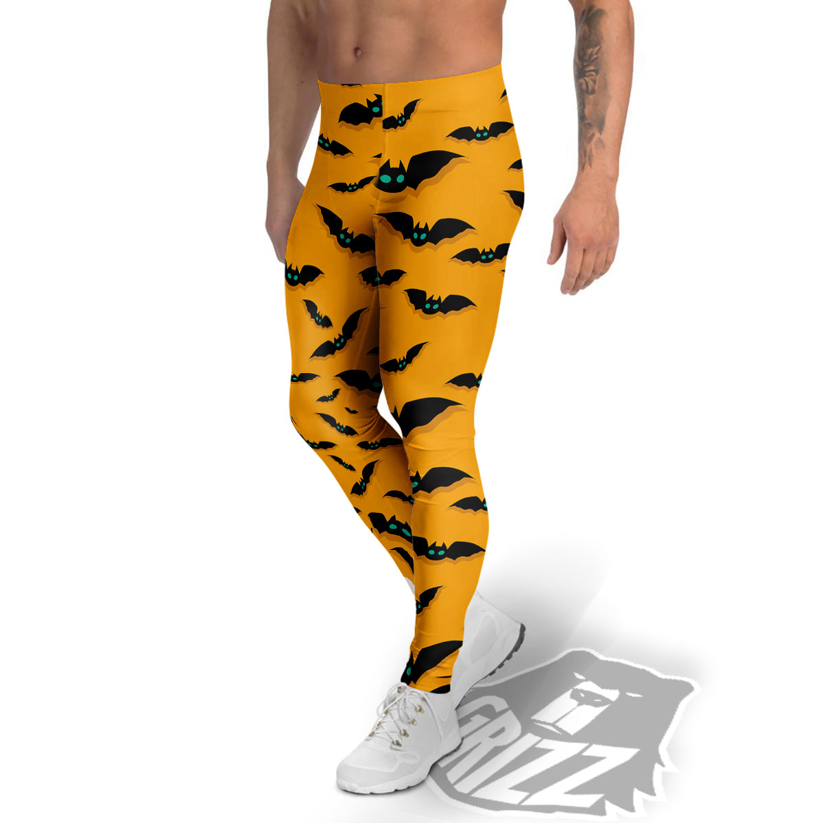 Vampire Bat Halloween Print Pattern Men's Leggings-grizzshop