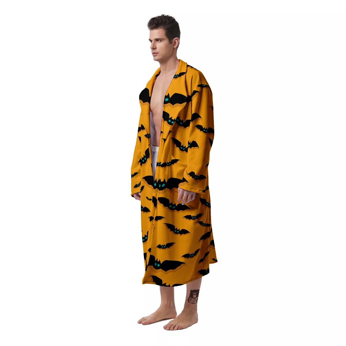 Vampire Bat Halloween Print Pattern Men's Robe-grizzshop