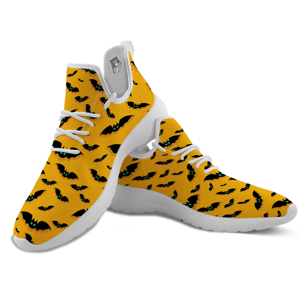 Vampire Bat Halloween Print Pattern White Athletic Shoes-grizzshop