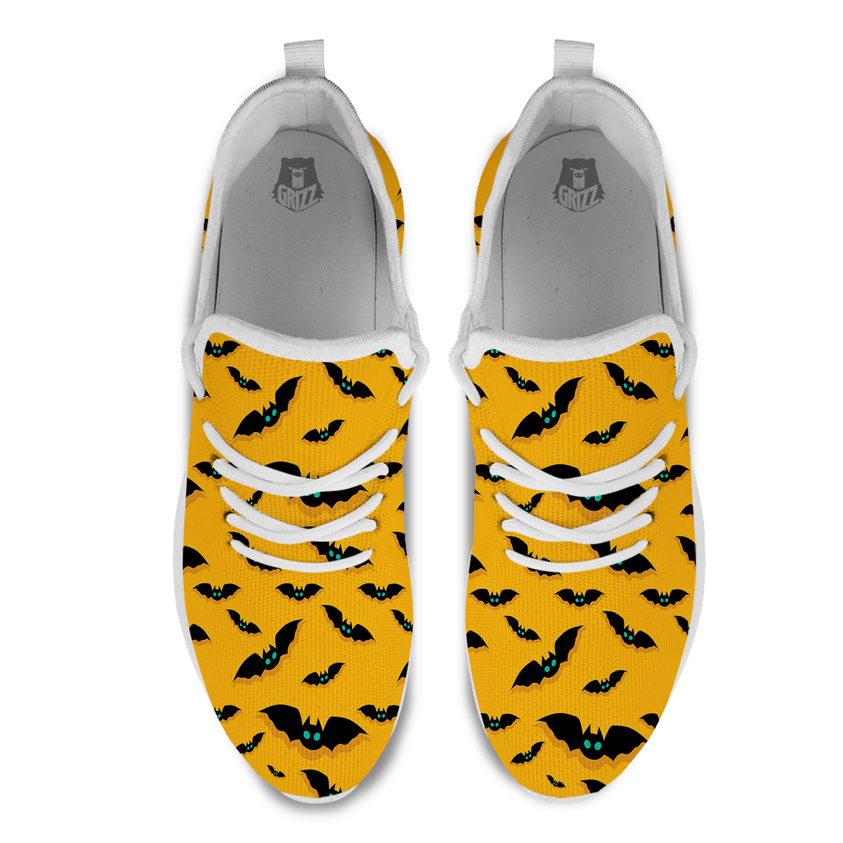 Vampire Bat Halloween Print Pattern White Athletic Shoes-grizzshop