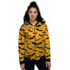 Vampire Bat Halloween Print Pattern Women's Bomber Jacket-grizzshop