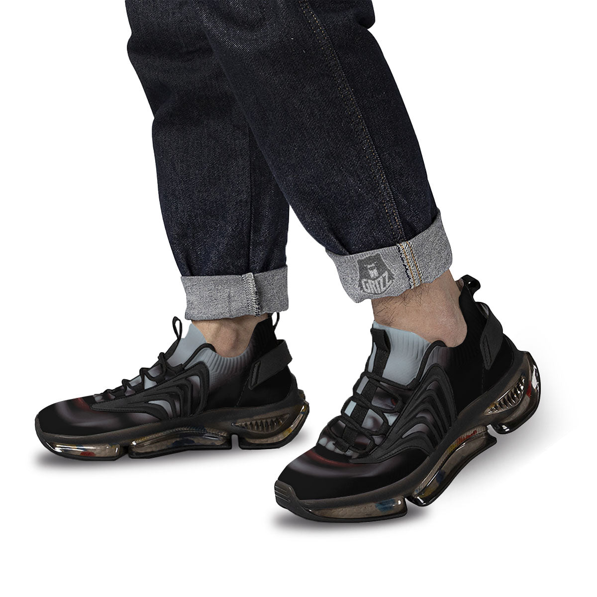 Vampire Girl Halloween Print Black Gym Shoes-grizzshop