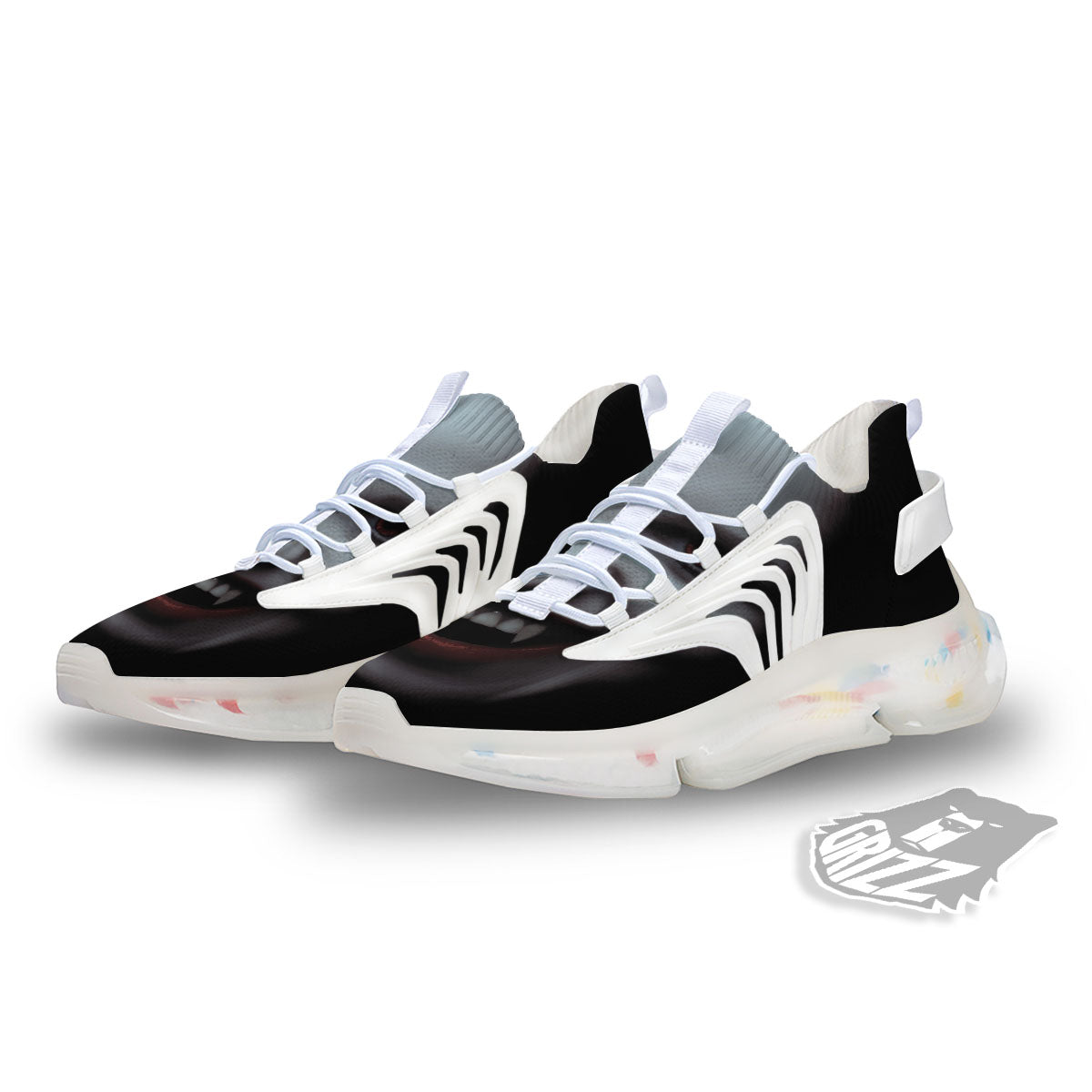 Vampire Girl Halloween Print White Gym Shoes-grizzshop