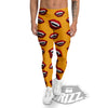 Vampire Lips Halloween Print Pattern Men's Leggings-grizzshop