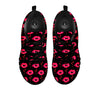 Vampire Lips Red Halloween Print Pattern Black Sneaker-grizzshop