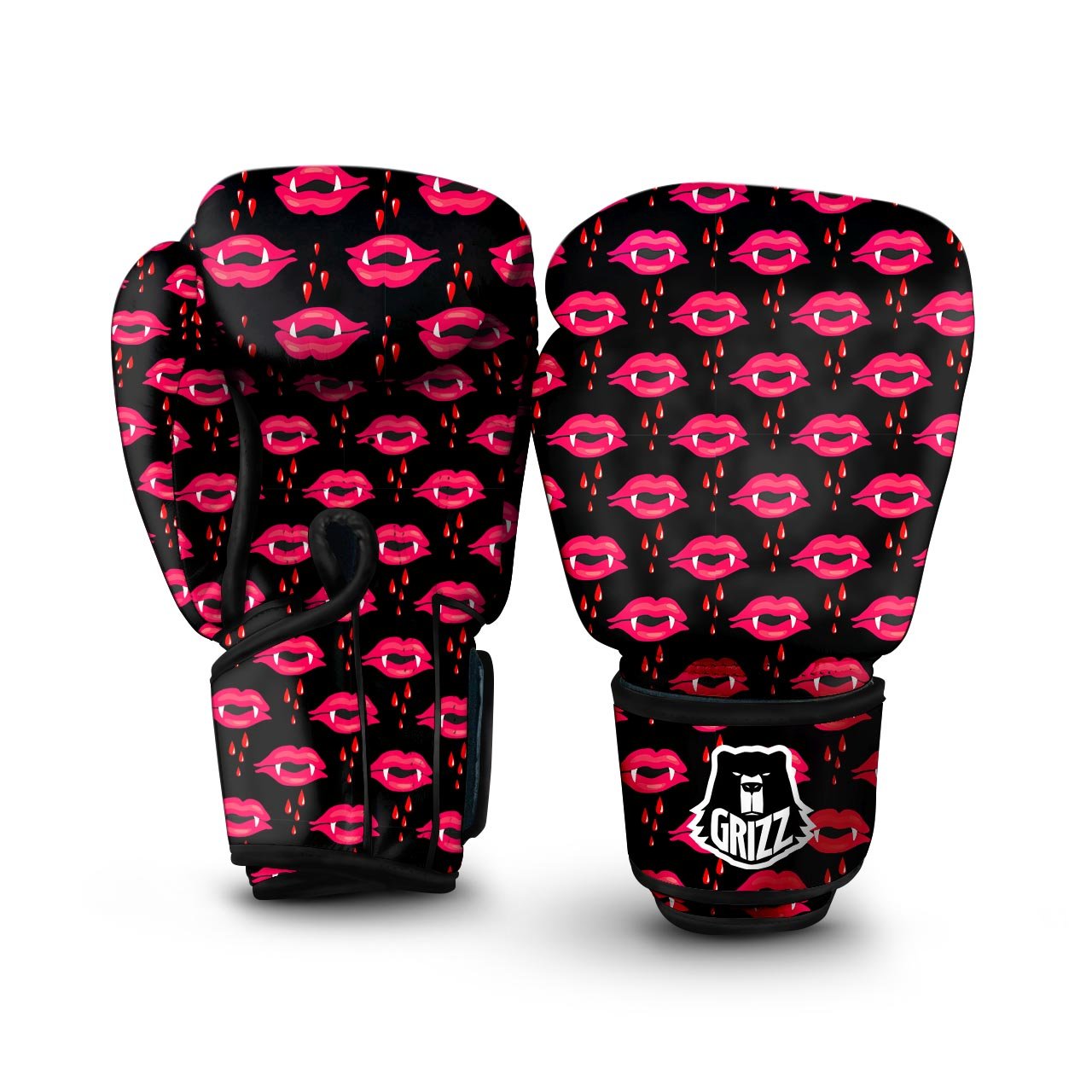 Vampire Lips Red Halloween Print Pattern Boxing Gloves-grizzshop