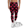 Vampire Lips Red Halloween Print Pattern Men's Leggings-grizzshop