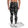 Vampire Mouth Black and White Print Pattern Men's Leggings-grizzshop