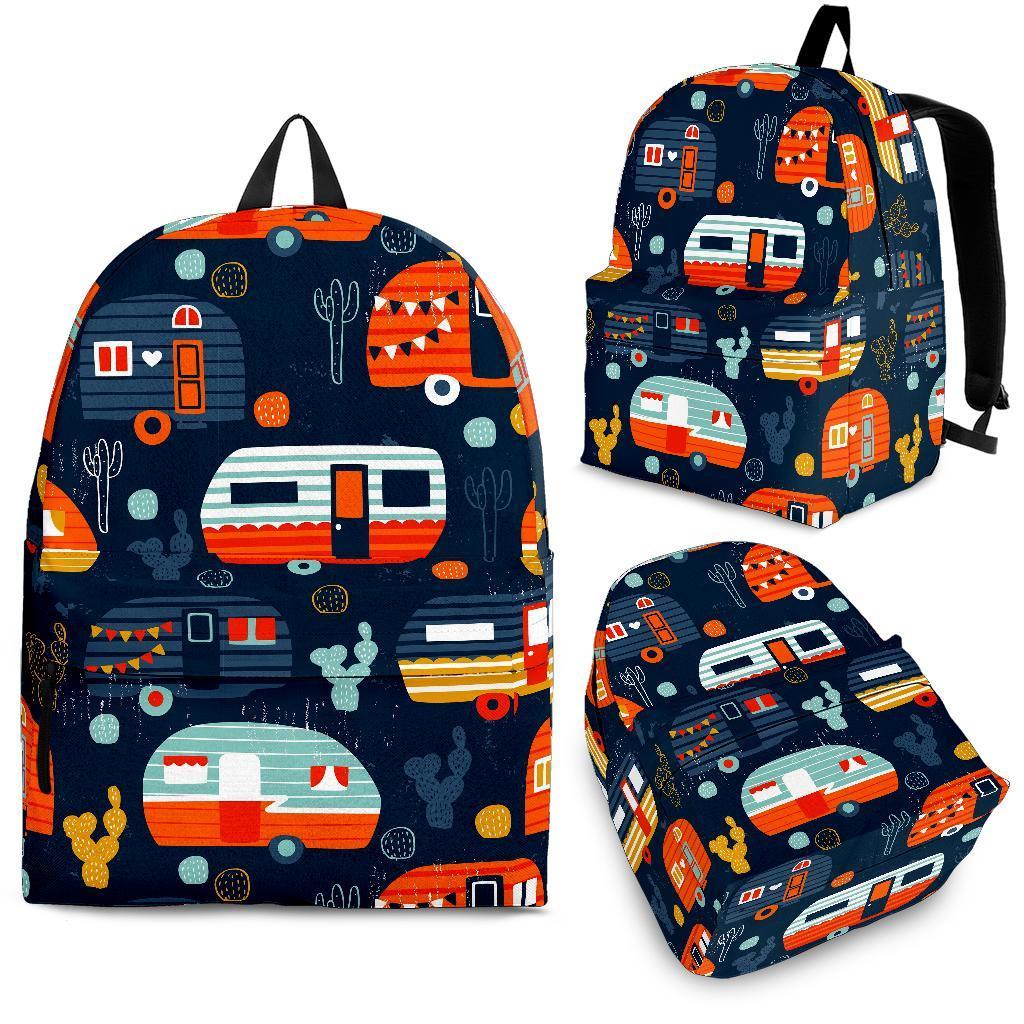 Van Camper Pattern Print Backpack-grizzshop