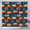 Van Camper Pattern Print Bathroom Shower Curtain-grizzshop