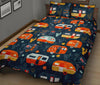 Van Camper Pattern Print Bed Set Quilt-grizzshop