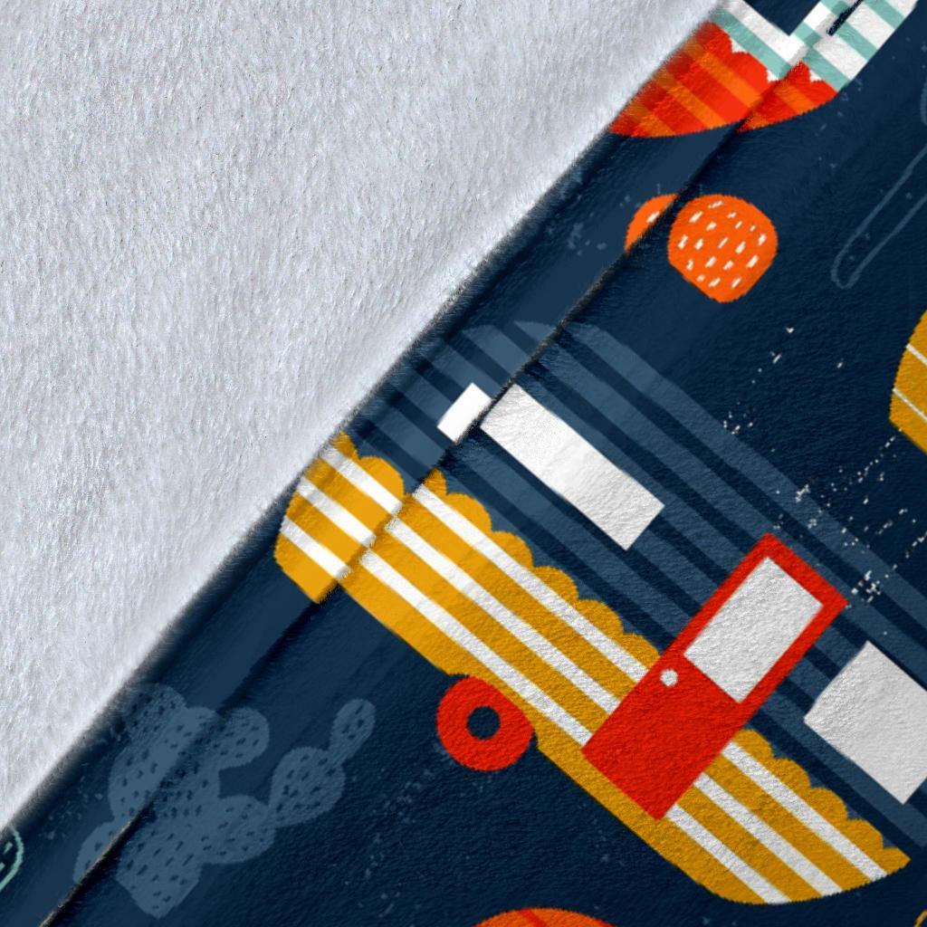 Van Camper Pattern Print Blanket-grizzshop