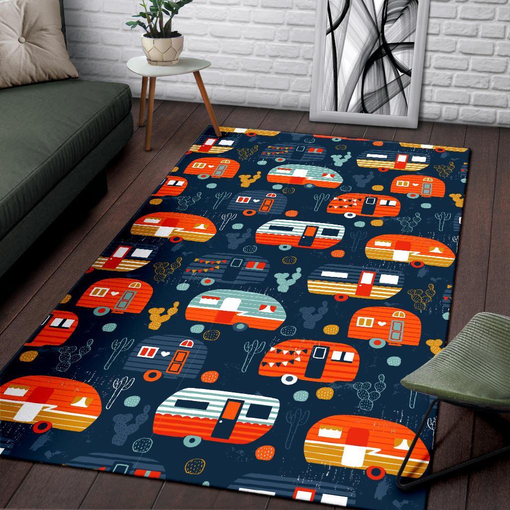 Van Camper Pattern Print Floor Mat-grizzshop