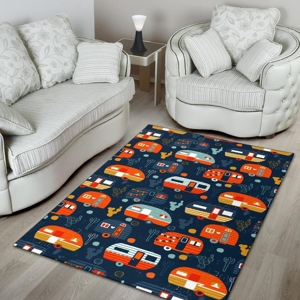 Van Camper Pattern Print Floor Mat-grizzshop