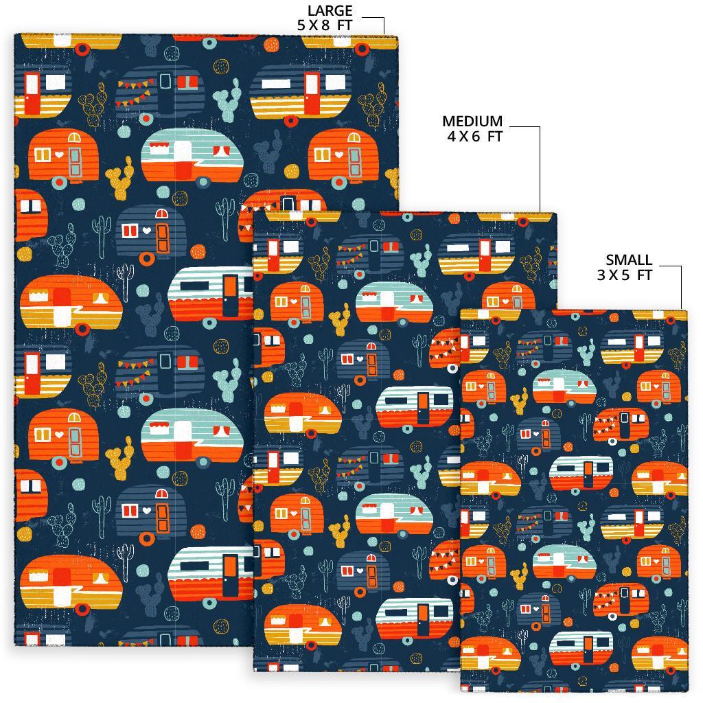 Van Camper Pattern Print Floor Mat-grizzshop