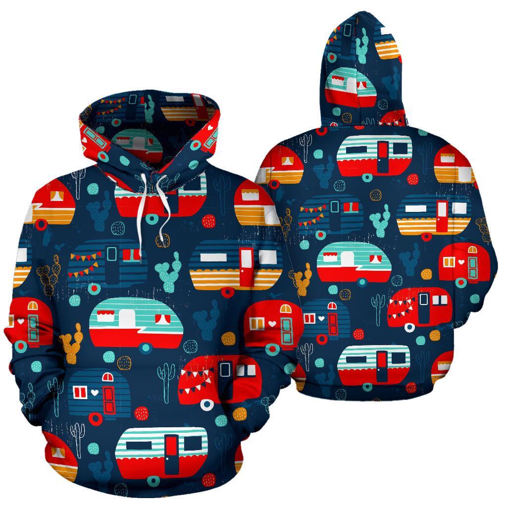 Van Camper Pattern Print Men Women Pullover Hoodie-grizzshop