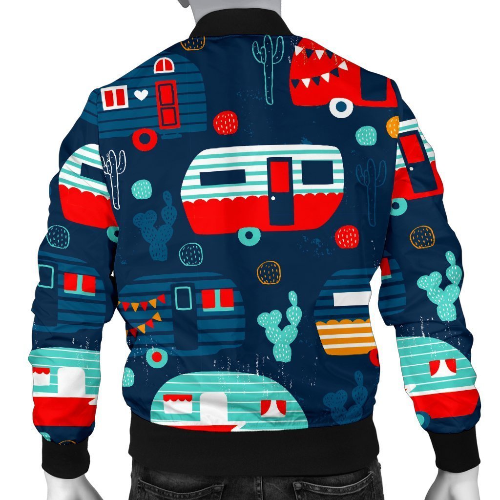 Van Camper Pattern Print Men's Bomber Jacket-grizzshop