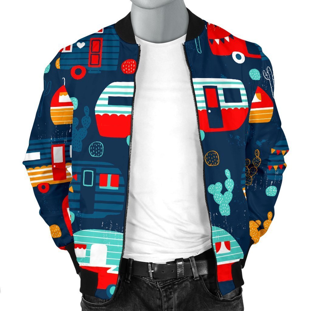 Van Camper Pattern Print Men's Bomber Jacket-grizzshop