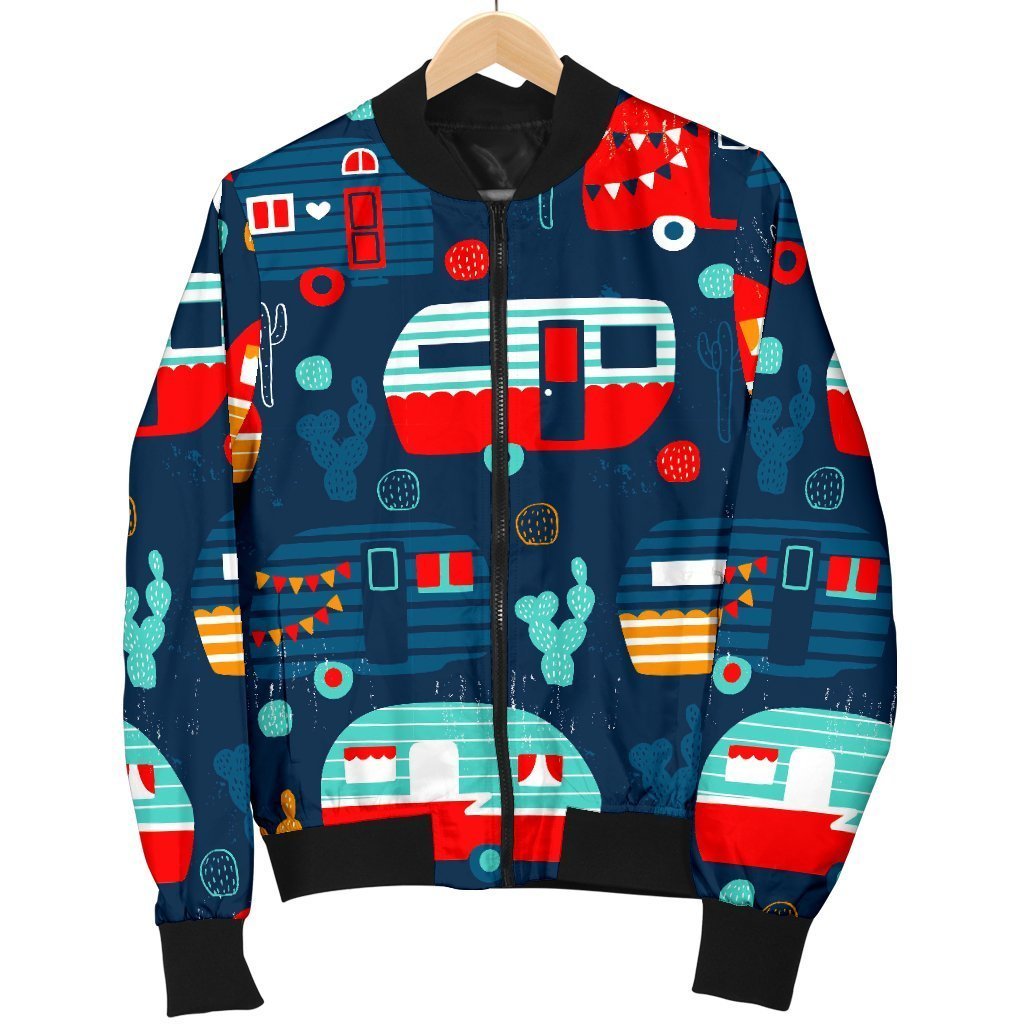 Van Camper Pattern Print Men's Bomber Jacket-grizzshop