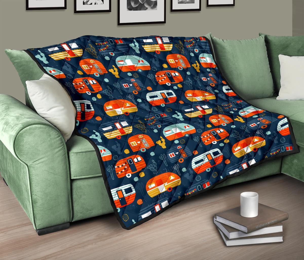 Van Camper Pattern Print Quilt-grizzshop