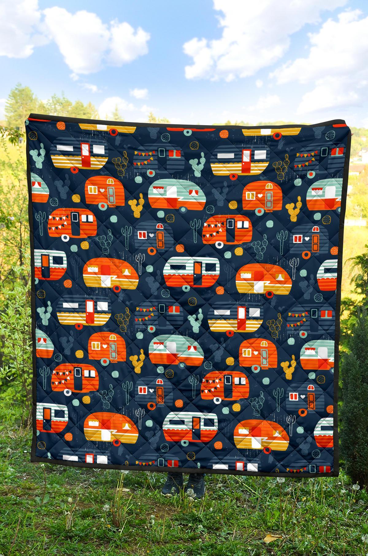 Van Camper Pattern Print Quilt-grizzshop