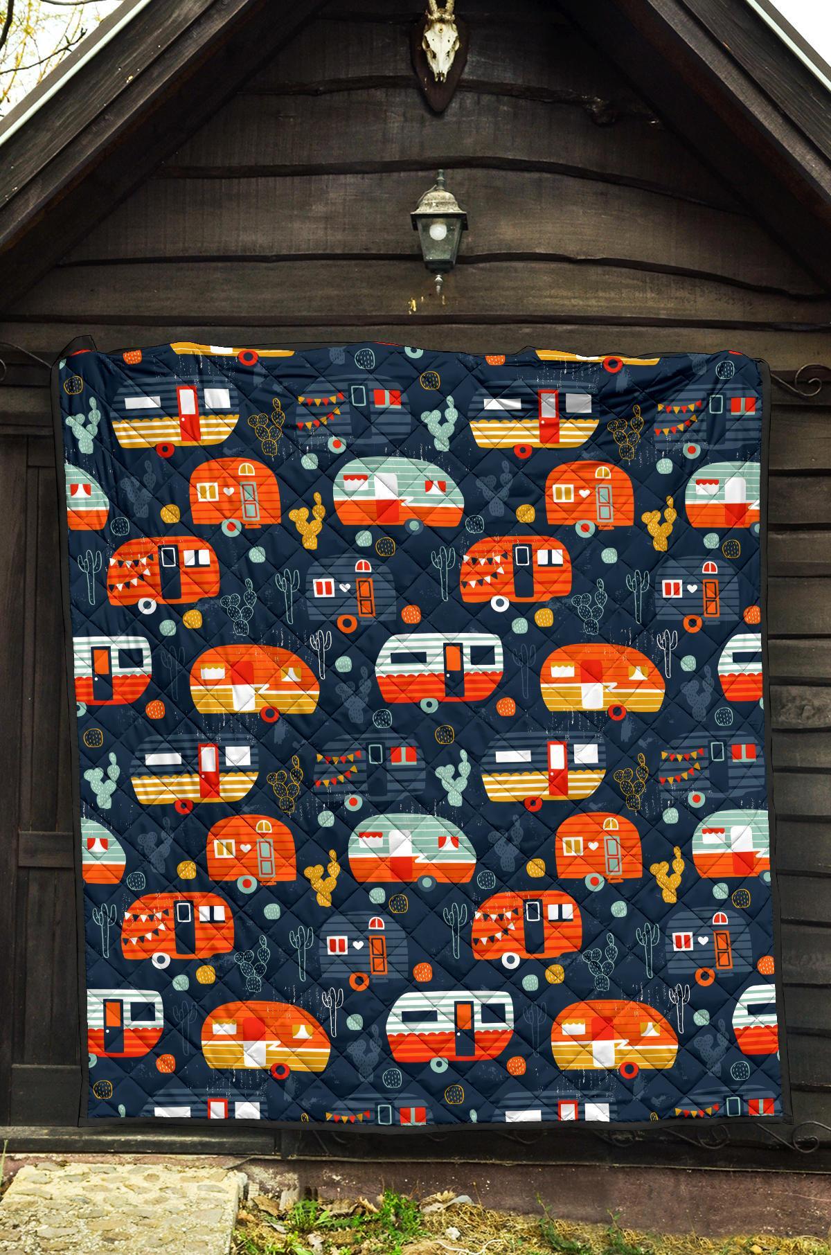 Van Camper Pattern Print Quilt-grizzshop