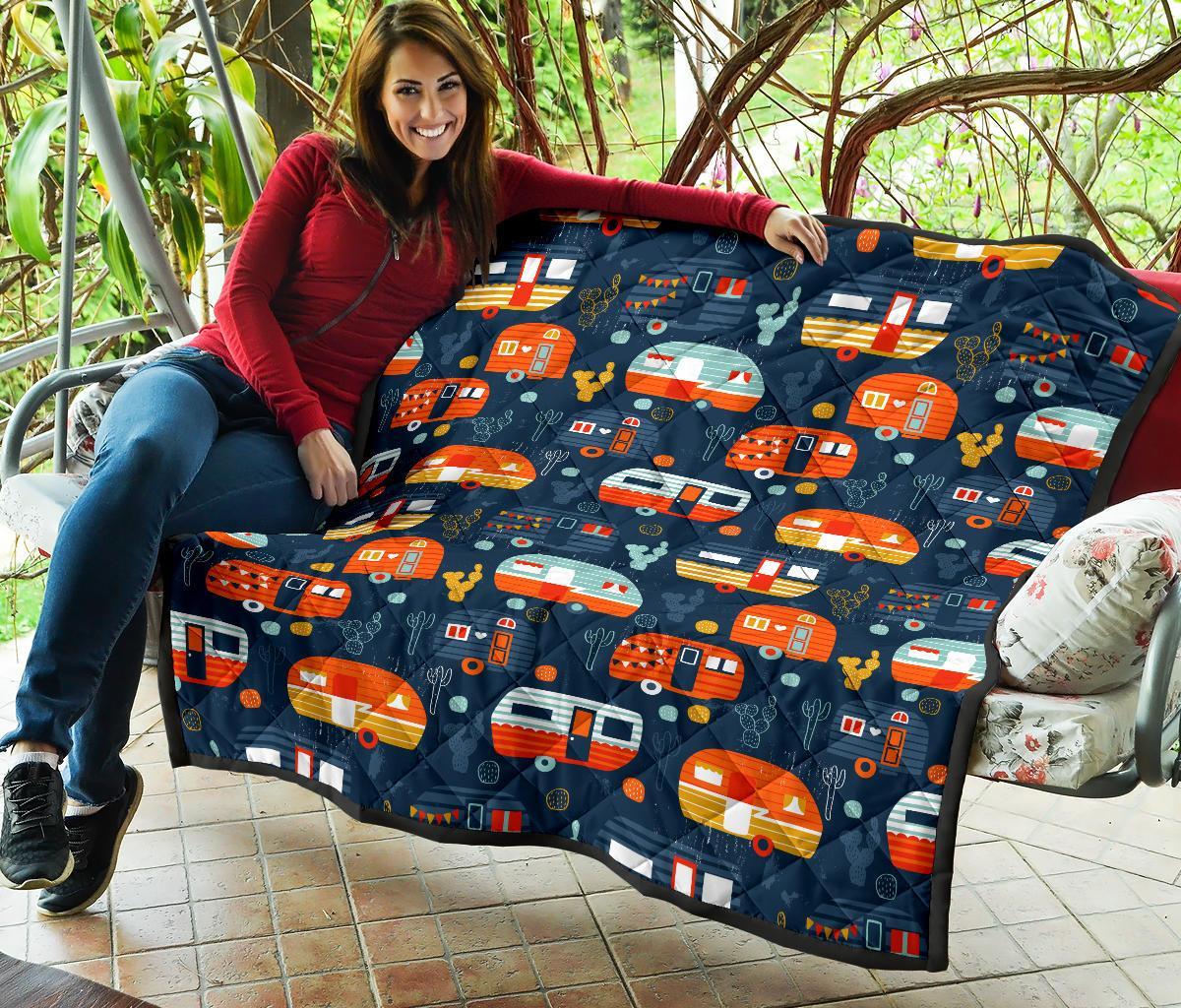 Van Camper Pattern Print Quilt-grizzshop