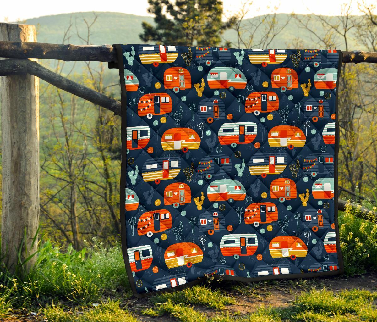 Van Camper Pattern Print Quilt-grizzshop