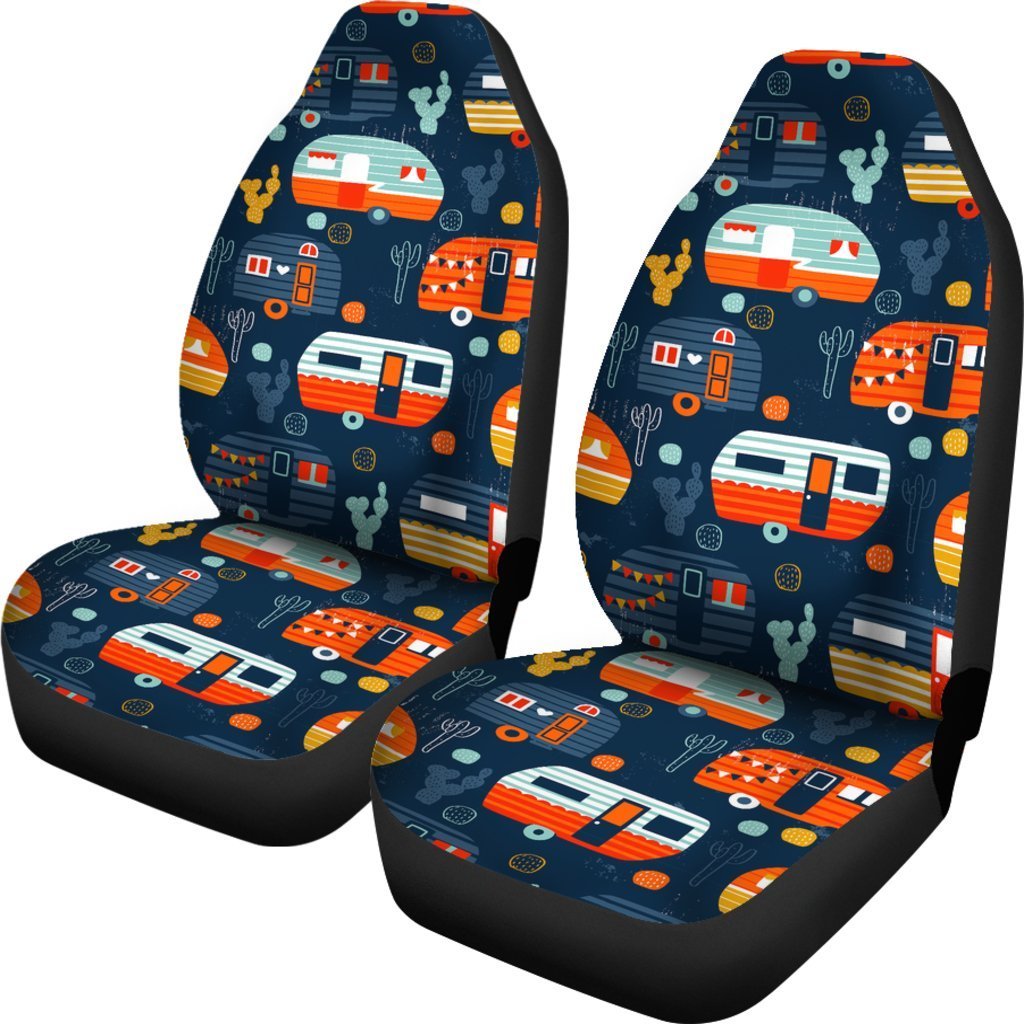 Van Camper Pattern Print Universal Car Seat Cover-grizzshop