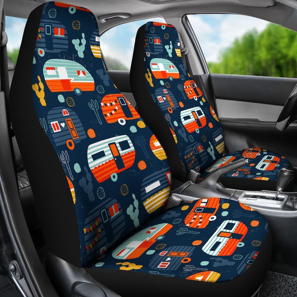 Van Camper Pattern Print Universal Car Seat Cover-grizzshop