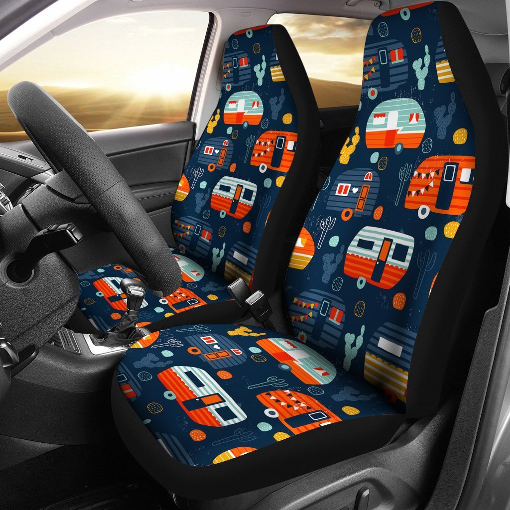 Van Camper Pattern Print Universal Car Seat Cover-grizzshop