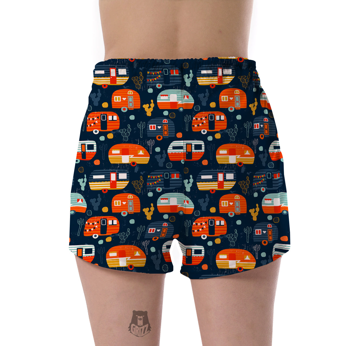 Van Camper Pattern Print Women's Shorts-grizzshop