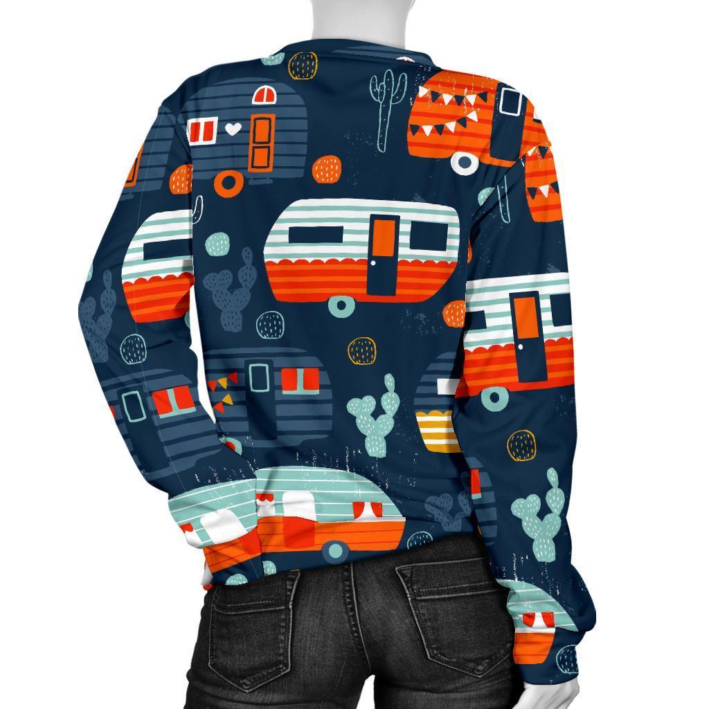 Van Camper Pattern Print Women's Sweatshirt-grizzshop