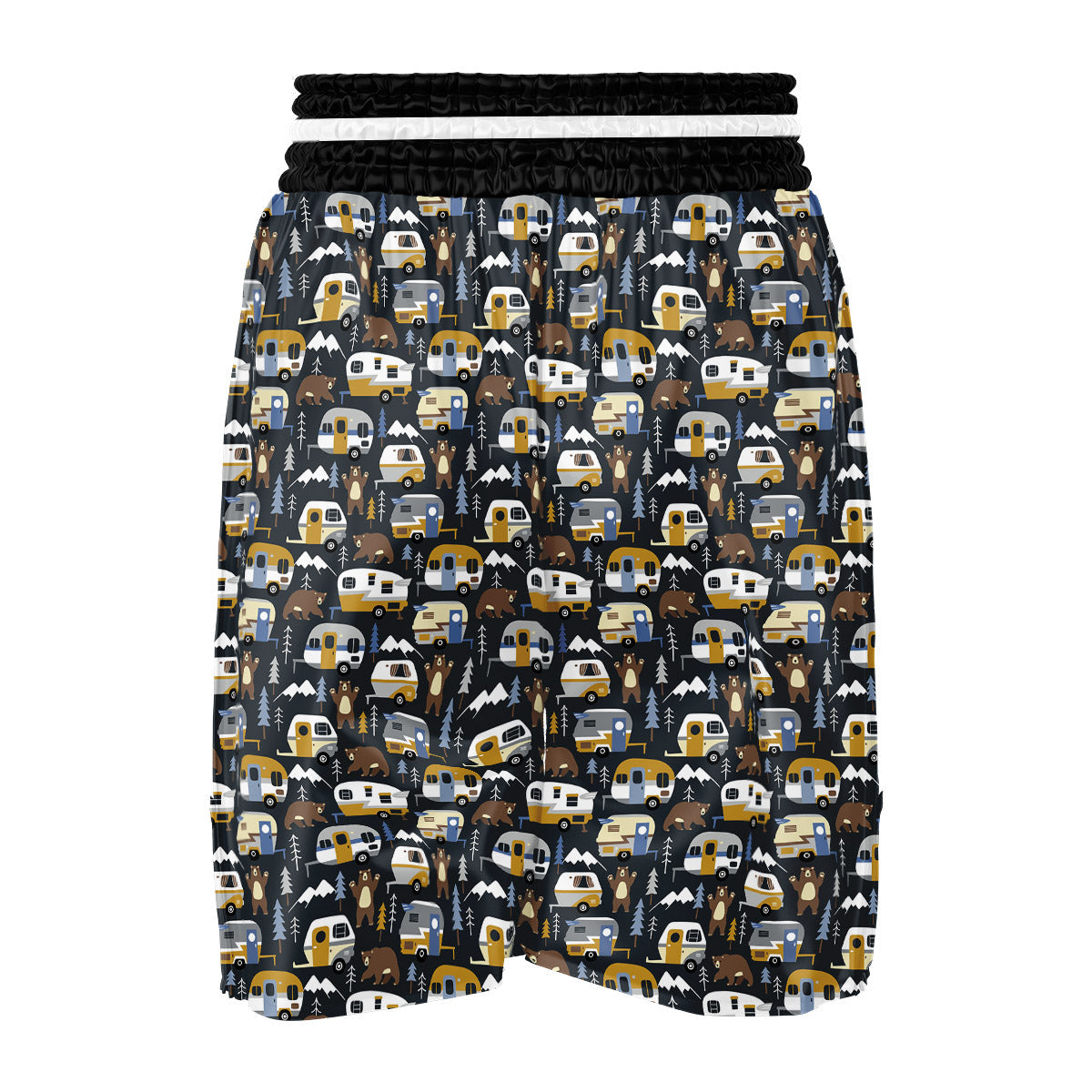 Van Camping Print Pattern Boxing Shorts-grizzshop