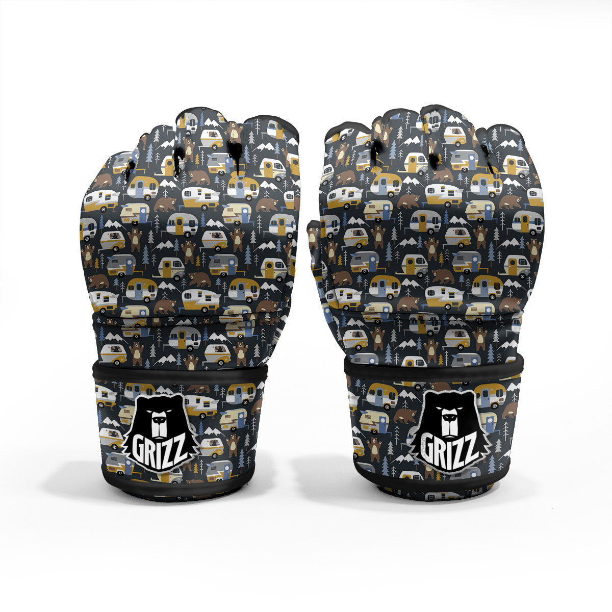 Van Camping Print Pattern MMA Gloves-grizzshop