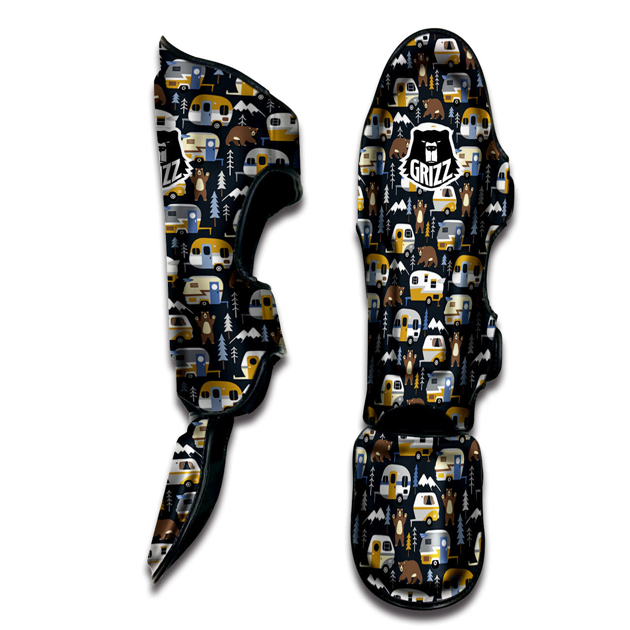Van Camping Print Pattern Muay Thai Shin Guards-grizzshop