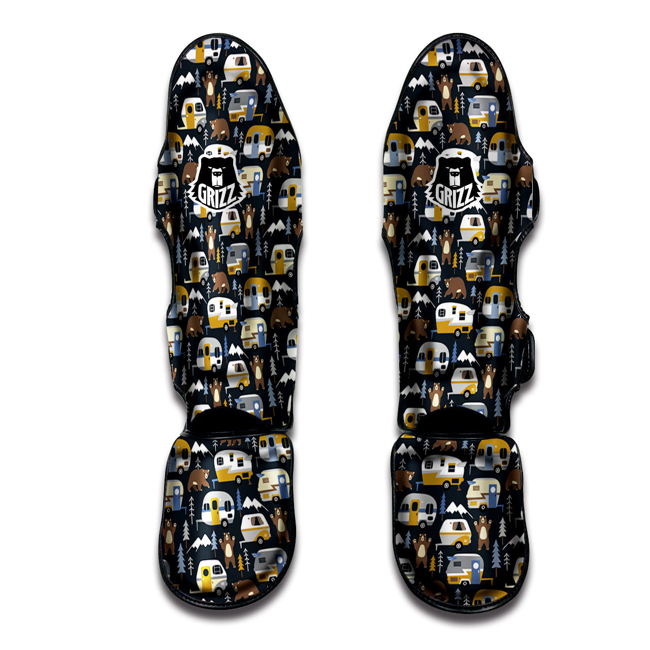 Van Camping Print Pattern Muay Thai Shin Guards-grizzshop