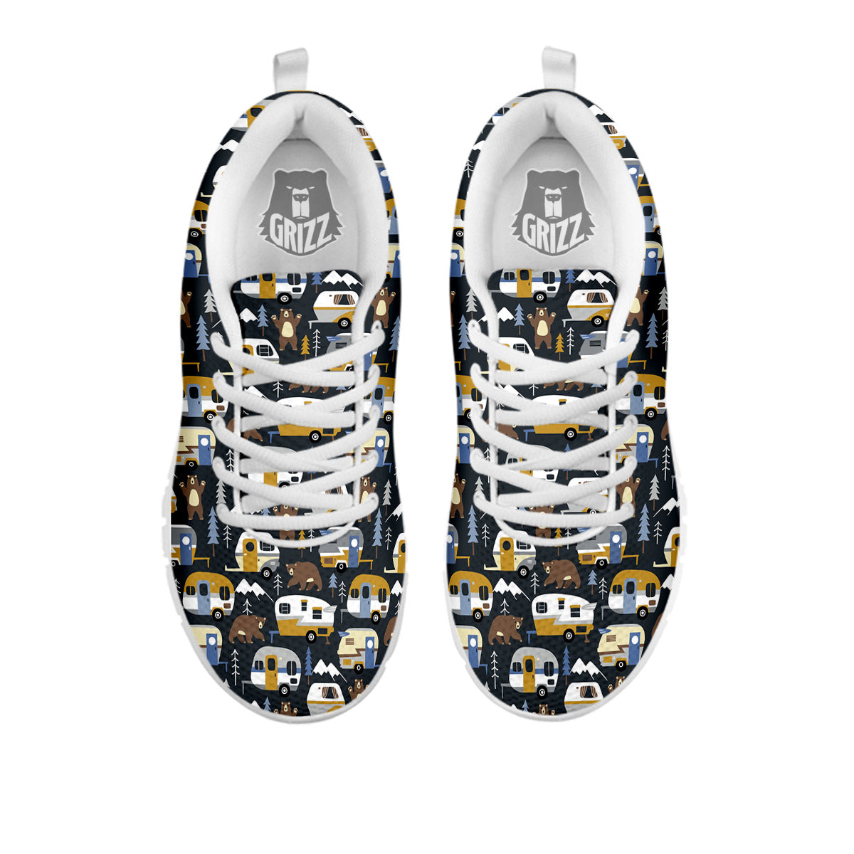 Van Camping Print Pattern White Sneaker-grizzshop