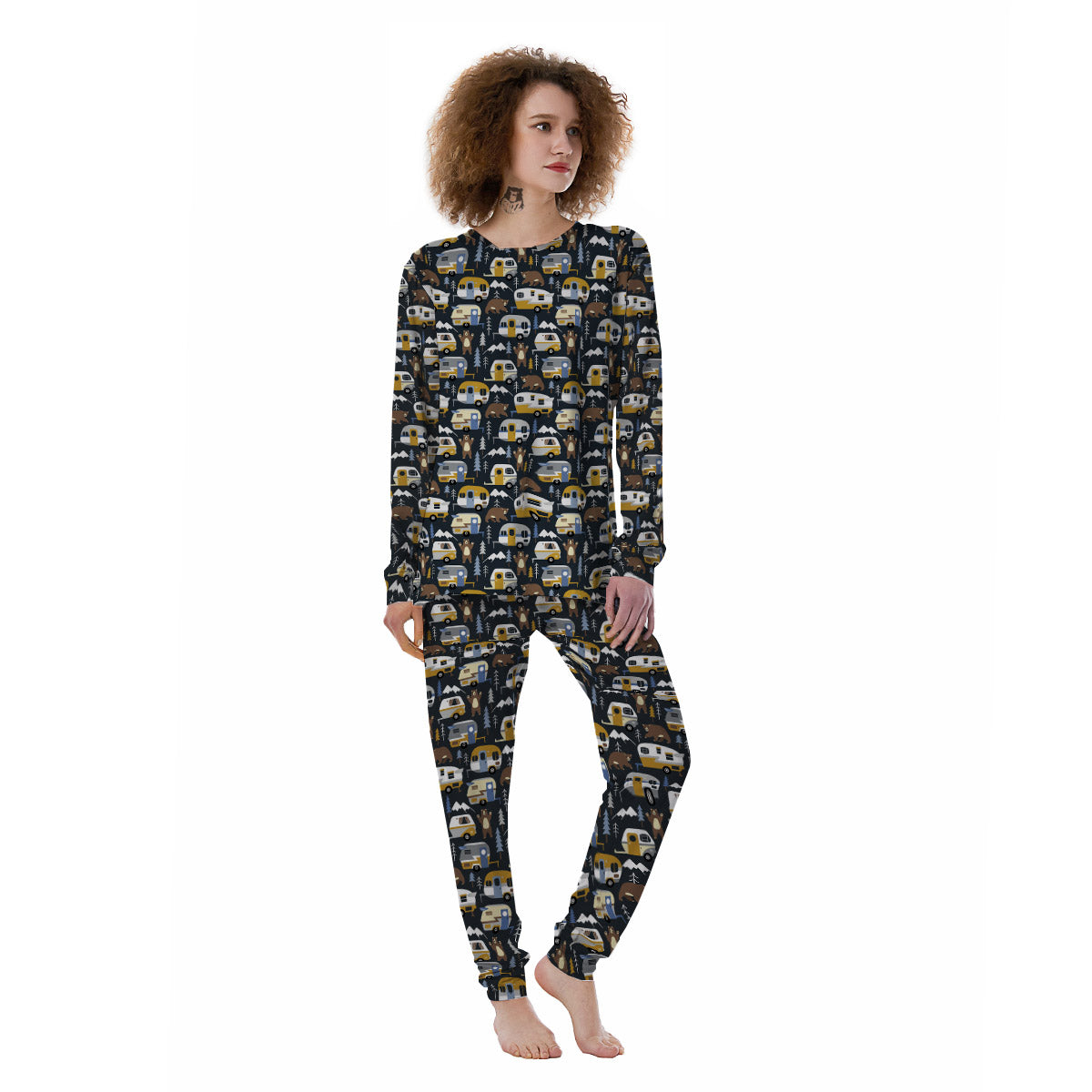 Van Camping Print Pattern Women's Pajamas-grizzshop