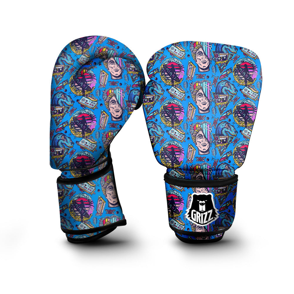 Vaporwave Art Cyberpunk Print Pattern Boxing Gloves-grizzshop