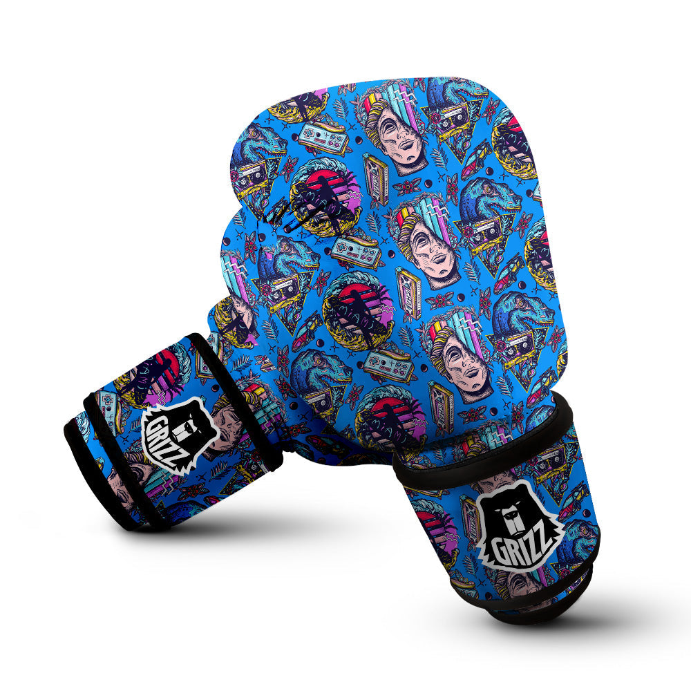 Vaporwave Art Cyberpunk Print Pattern Boxing Gloves-grizzshop