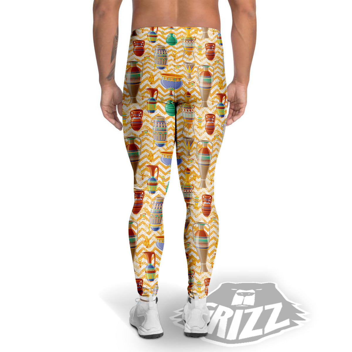 Vase And Pottery Ancient Egyptian Print Pattern Men's Leggings-grizzshop