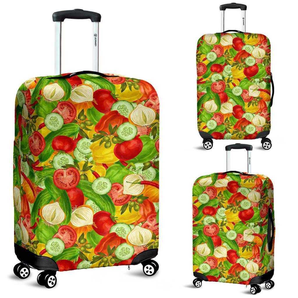 Vegan Colorful Pattern Print Luggage Cover Protector-grizzshop